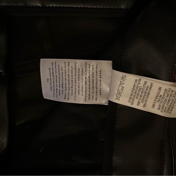 Good American Black Faux Leather Pants Size 8/29 Straight Leg 90s - Picture 9 of 10